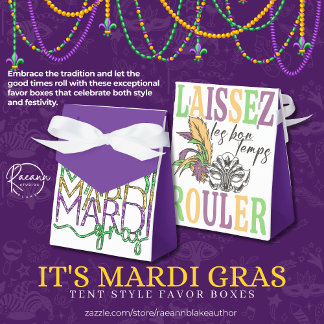Ballotins Mardi Gras Tent Style Favor Boxes