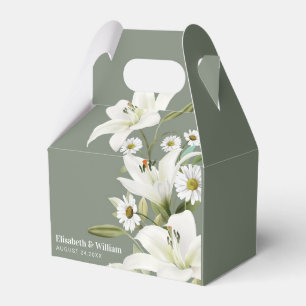 Ballotins Marguerites Et Lys Blancs Vert Arrière - plan Fa