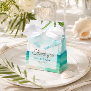 Ballotins Mariage à l'aquarelle de la plage tropicale et des