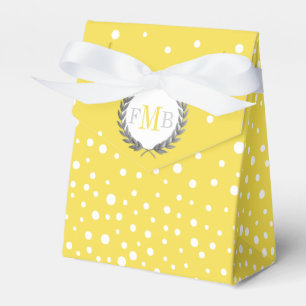 Ballotins Mariage avec motif à pois jaune et blanc