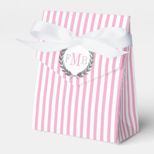 Ballotins Mariage avec motif rayé rose et blanc