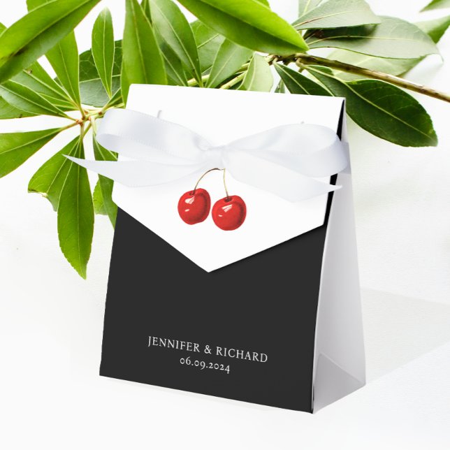 Ballotins Mariage blanc noir cerisier rouge élégant (Créateur téléchargé)