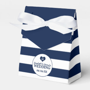 Ballotins Mariage bleu et blanc de marine moderne chic