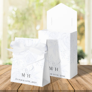 Ballotins Mariage Bleu Fleurs Botanique Bleu Script