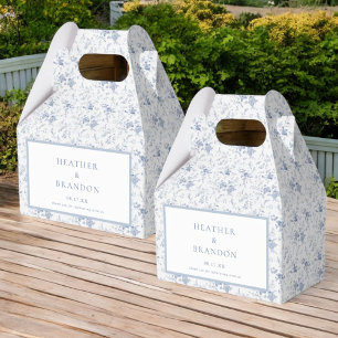 Ballotins Mariage bleu floral vintage chinoiserie