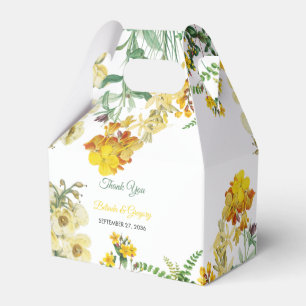Ballotins Mariage botanique vintage jaune Aquarelle