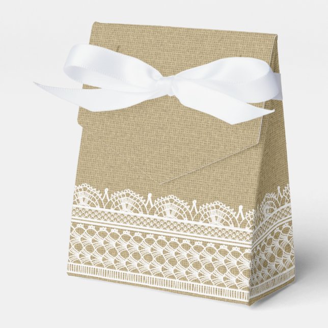 Ballotins Mariage campagnard de dentelle de Burlap rustique (Verso)