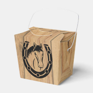 Ballotins Mariage campagnard Horse Horseshoe Western Wood