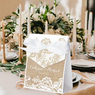 Ballotins Mariage campagnard Rustique Burlap Et Dentelle