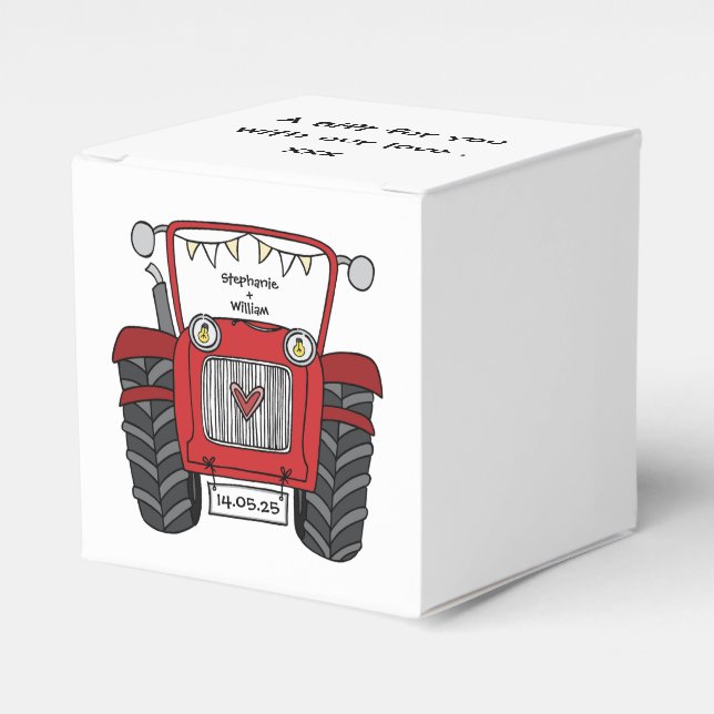 Ballotins Mariage campagnard Tracteur personnalisé Ballotin  (Verso)