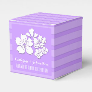 Ballotins Mariage cerise fleurie violet faveurs