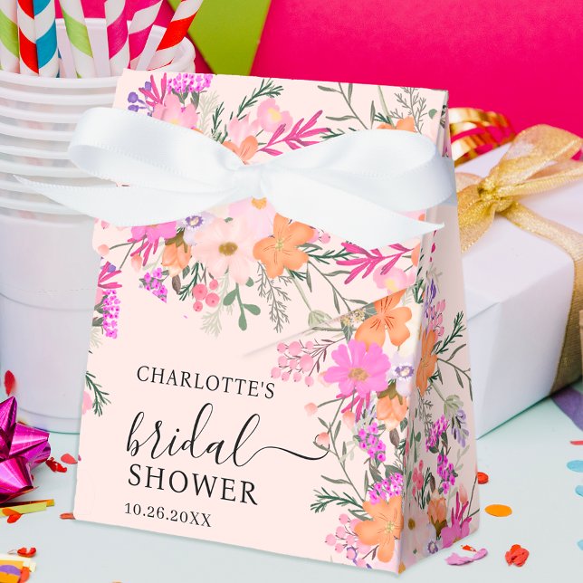 Ballotins Mariage champêtre pastel romantique pour la fête p (Romantic pastel wild flowers spring bridal shower favor box)