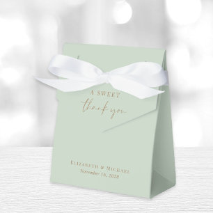 Ballotins Mariage Chic Doux Merci Vert Sauge Or