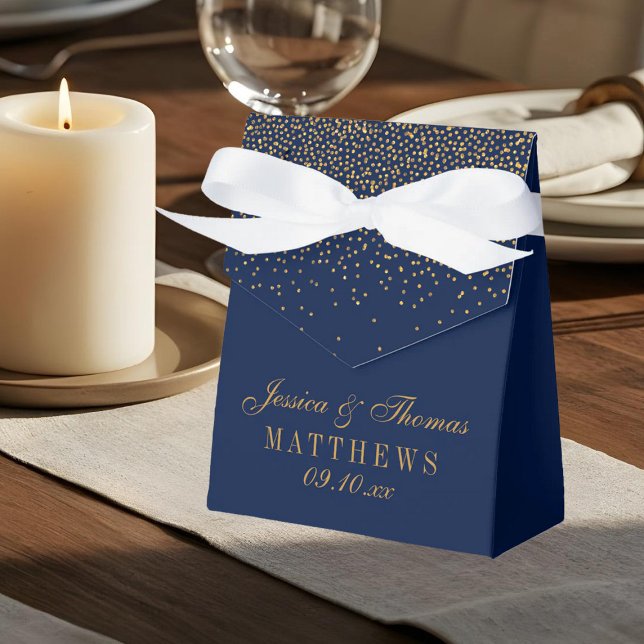 Ballotins Mariage Confetti en or bleu marine et glam (Créateur téléchargé)