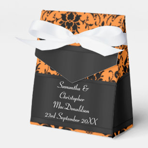 Ballotins Mariage damassé noire et orange