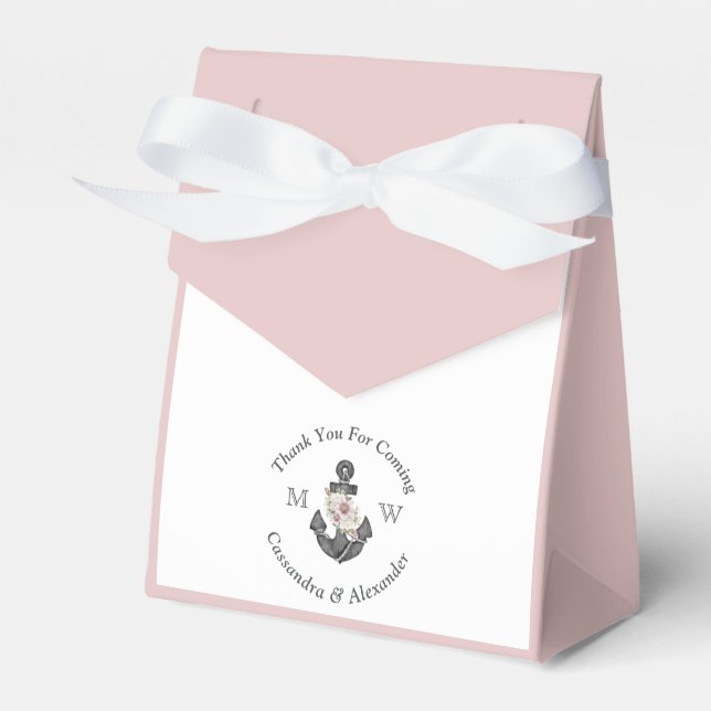 Ballotins Mariage d'Ancre floral rose marine (Verso)