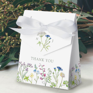 Ballotins mariage d'aquarelle bleu fleur sauvage