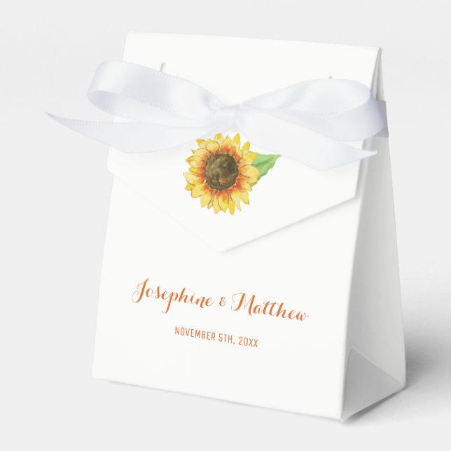 Ballotins Mariage d'aquarelle de tournesol (Verso)