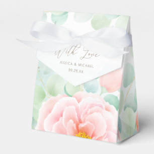 Ballotins Mariage d'aquarelle Eucalyptus rose Peony