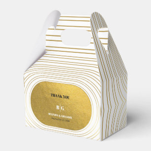 Ballotins Mariage d'arc minimaliste moderne blanc et or