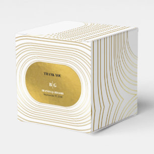 Ballotins Mariage d'arc minimaliste moderne blanc et or
