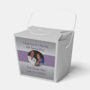 Ballotins Mariage Date Purple Merci Argent