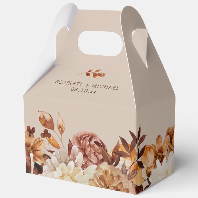 Ballotins Mariage de automne rustique (Rustic Elegant Watercolor Fall Leaves Wedding Favor Boxes by Painted Paperie
)