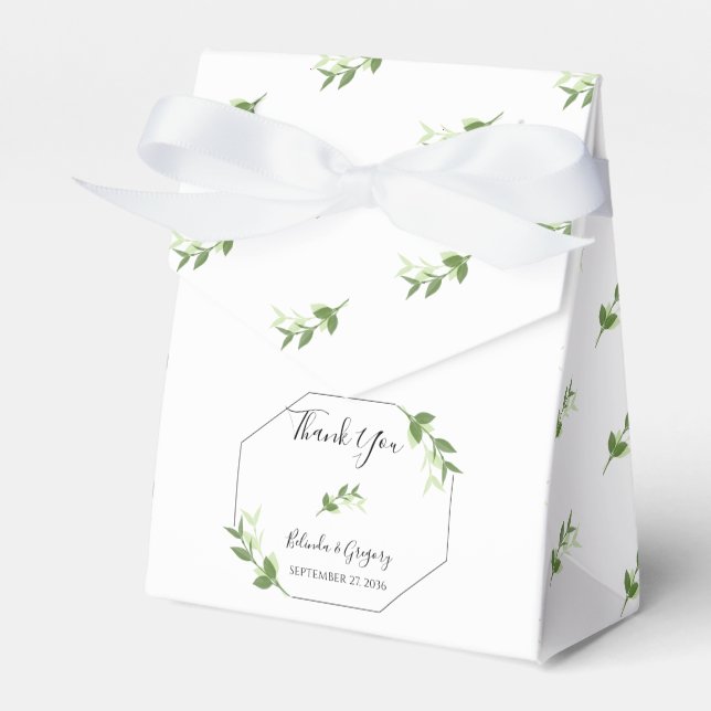 Ballotins Mariage de cadre Feuilles de jardin verdoyant (Verso)