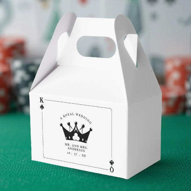 Ballotins Mariage de carte de poker King & Queen of Clubs Ca (King & Queen of Clubs Casino Poker Card Wedding Favor Boxes
)