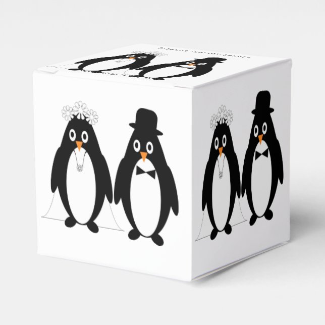 Ballotins Mariage de conception de pingouin (Verso)