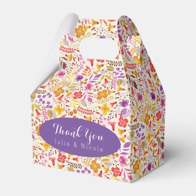 Ballotins Mariage de feuillage de Fleur sauvage Boho violet  (Verso)
