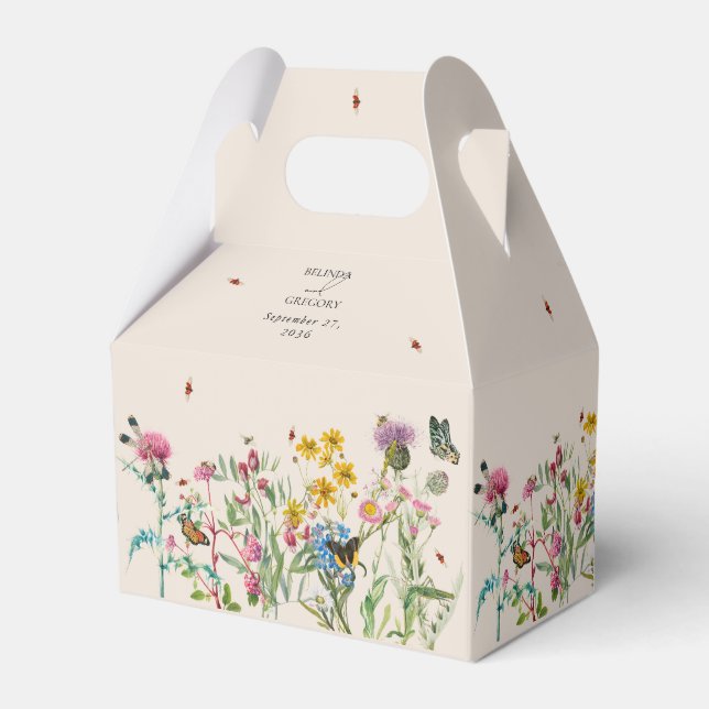 Ballotins Mariage de Fleur sauvage d'aquarelle Jardin & Inse (Verso)