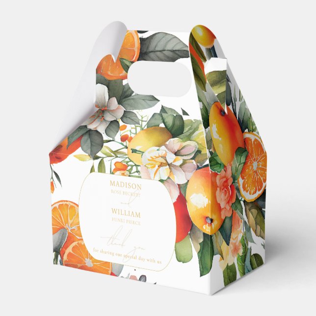 Ballotins Mariage de fruits orange d'été Merci personnalisé (Verso)