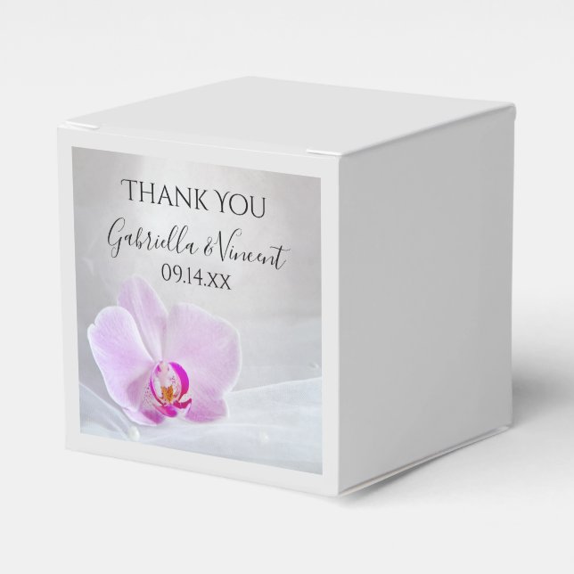Ballotins Mariage de l'orchidée rose et du voile blanc (Verso)