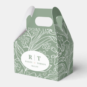 Ballotins Mariage de Merci de Monogramme vert moderne