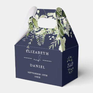 Ballotins Mariage de monogramme de verdure florale bleu mari