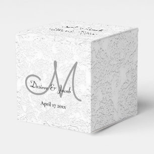 Ballotins Mariage de monogramme gris-blanc Merci doux