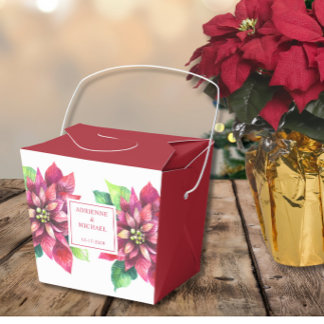 Ballotins Mariage de Noël au poinsettia rouge