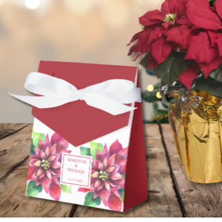 Ballotins Mariage de Noël au poinsettia rouge