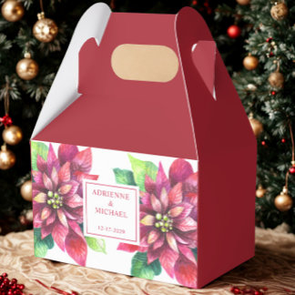 Ballotins Mariage de Noël au poinsettia rouge