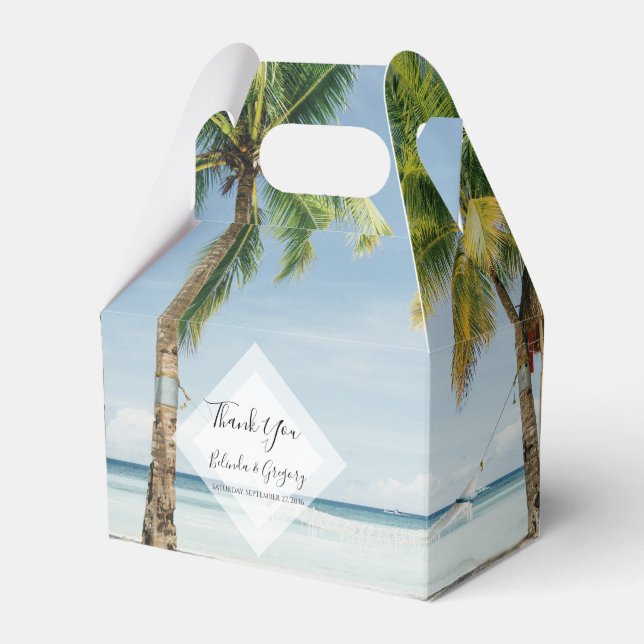 Ballotins Mariage de plage de palmiers tropicaux (Verso)