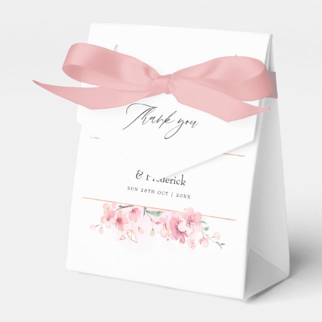 Ballotins Mariage de printemps géométrique en fleurs de ceri (Verso)