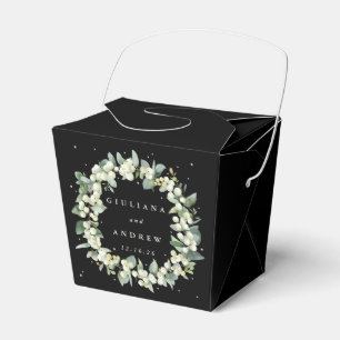 Ballotins Mariage d'hiver Elégant Black Snowberry+Eucalyptus