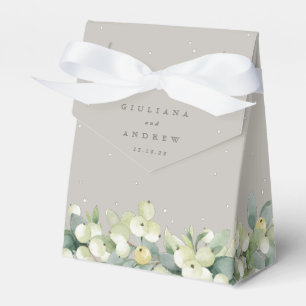 Ballotins Mariage d'hiver Greige Snowberry+Eucalyptus