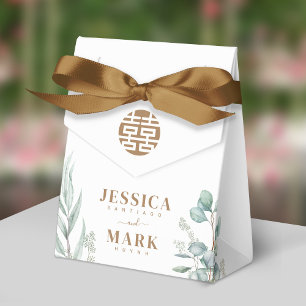 Ballotins Mariage double bonheur Eucalyptus