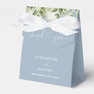 Ballotins Mariage écriture coeur floral verdure bleu poussié