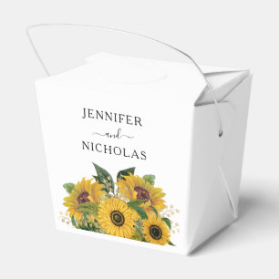 Ballotins Mariage Élégant aux Tournesols Floraux