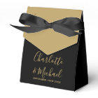Mariage élégant avec écriture dorée et noire