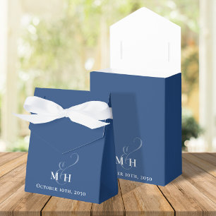 Ballotins Mariage élégant Faveurs Simple Monogramme bleu