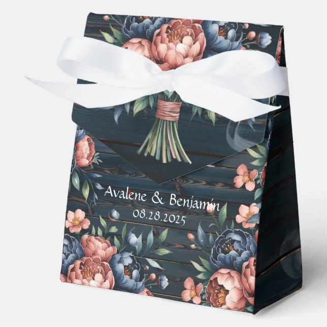 Ballotins Mariage en bois de poney bleu et cuivre (Recto)